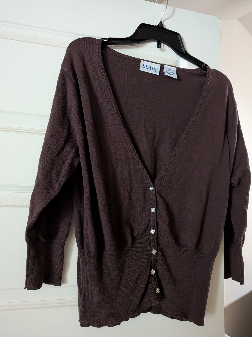 Blair Dark Brown V-Neck Button Cardigan